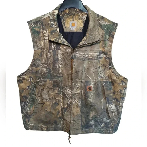 Carhartt  Real Tree Camouflage Quick Duck Quilted Hunting Vest 2XL - Picture 1 of 8